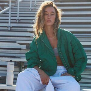 Free People Pippa Packable Puffer Coat Womens M Green Glow Athleisure Gorpcore